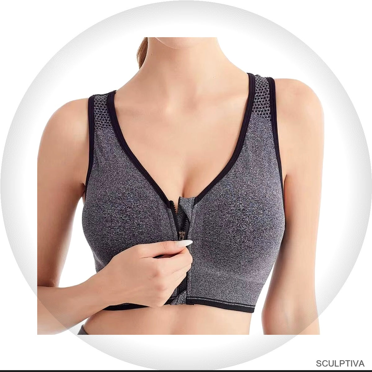 Brassiere Sport Zippee Maintien Fort Running — Brassiere femme Sculptiva