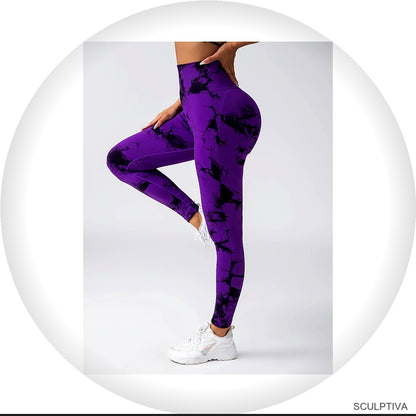 Legging Push-Up Gainant Tie Dye Taille Haute — Legging femme Sculptiva