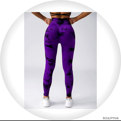 Legging Push-Up Gainant Tie Dye Taille Haute — Legging femme Sculptiva