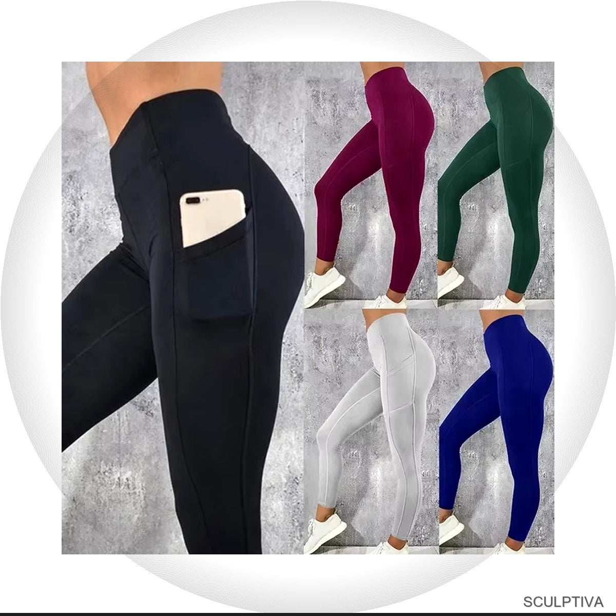 Legging Push-Up Taille Haute avec Poche — Legging femme Sculptiva